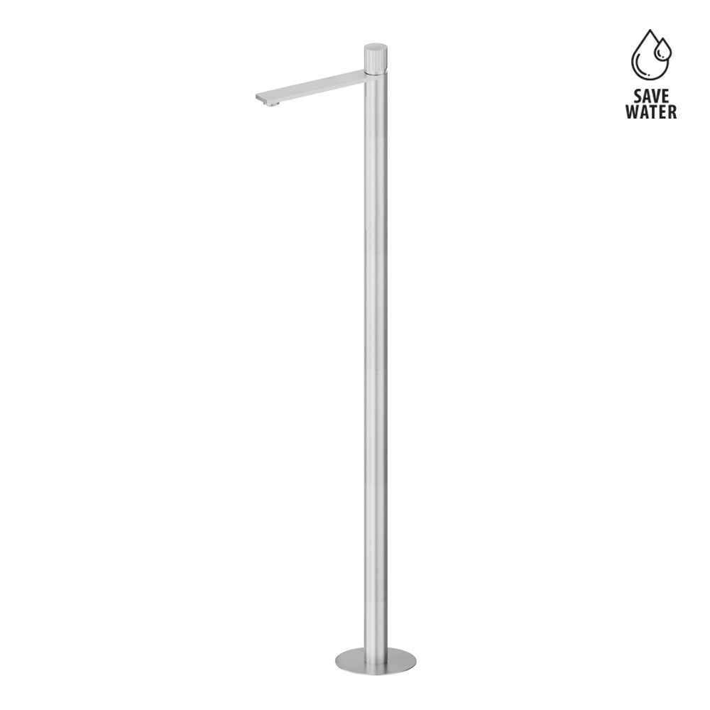 Miscelatore Monocomando Lavabo a Colonna Pavimento in Acciaio Inox Steel Line Newform