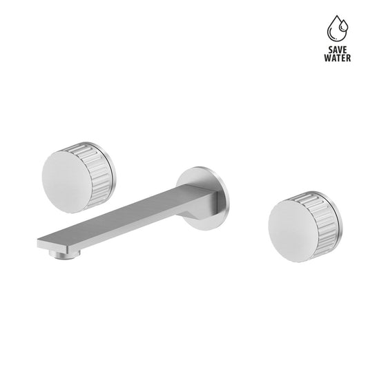Gruppo Lavabo 3 Fori a Parete in Acciaio Inox – Design Leggero e Finiture PVD di Qualità