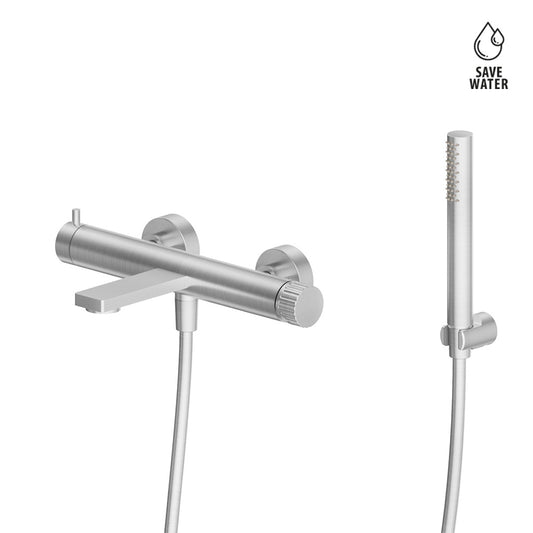 Miscelatore Monocomando Vasca Esterno in Acciaio Inox con Deviatore | Steel Line Newform
