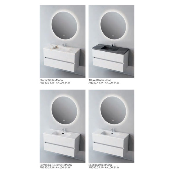 # MOBILE SOSPESO F4 ANCONA LACCATO BIANCO LUCIDO 100Cm - NOFER mobile da bagno con 2 cassetti