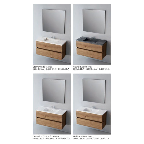 # MOBILE SOSPESO F4 ANCONA LEGNO LAMINATO ART 80Cm - NOFER mobile bagno con 2 cassetti