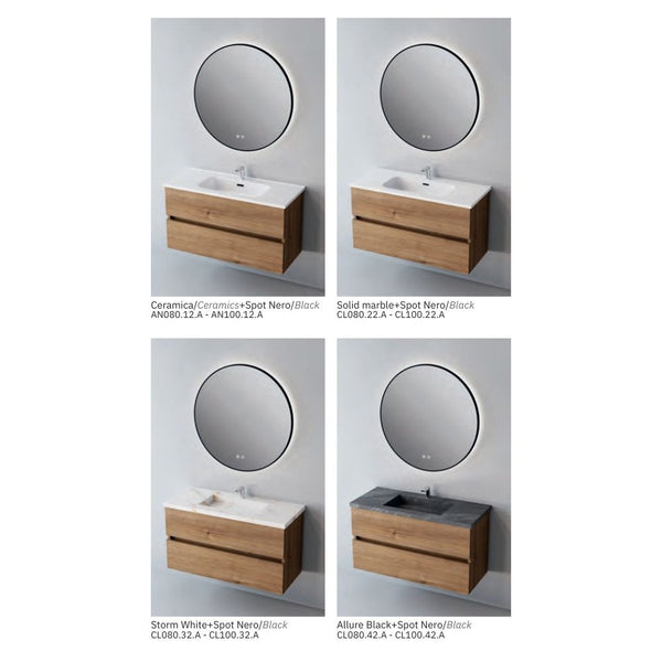 # MOBILE SOSPESO F4 ANCONA LEGNO LAMINATO ART 80Cm - NOFER mobile bagno con 2 cassetti