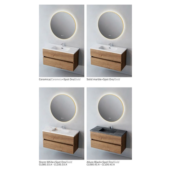 # MOBILE SOSPESO F4 ANCONA LEGNO LAMINATO ART 80Cm - NOFER mobile bagno con 2 cassetti