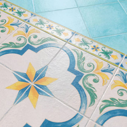 ANTICHE RIGGIOLE NAPOLETANE SAVOIA ITALIA Piastrelle in gres porcellanato decorato effetto maiolica storica della Costiera Amalfitana