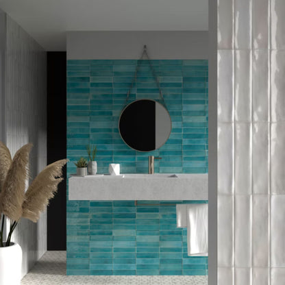 ARTISAN SAVOIA ITALIA rivestimenti in bicottura in pasta bianca effetto mattoncino e decorati per bagno e living