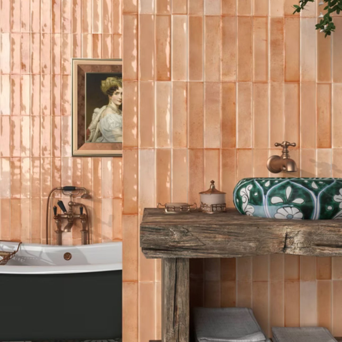 ARTISAN SAVOIA ITALIA rivestimenti in bicottura in pasta bianca effetto mattoncino e decorati per bagno e living