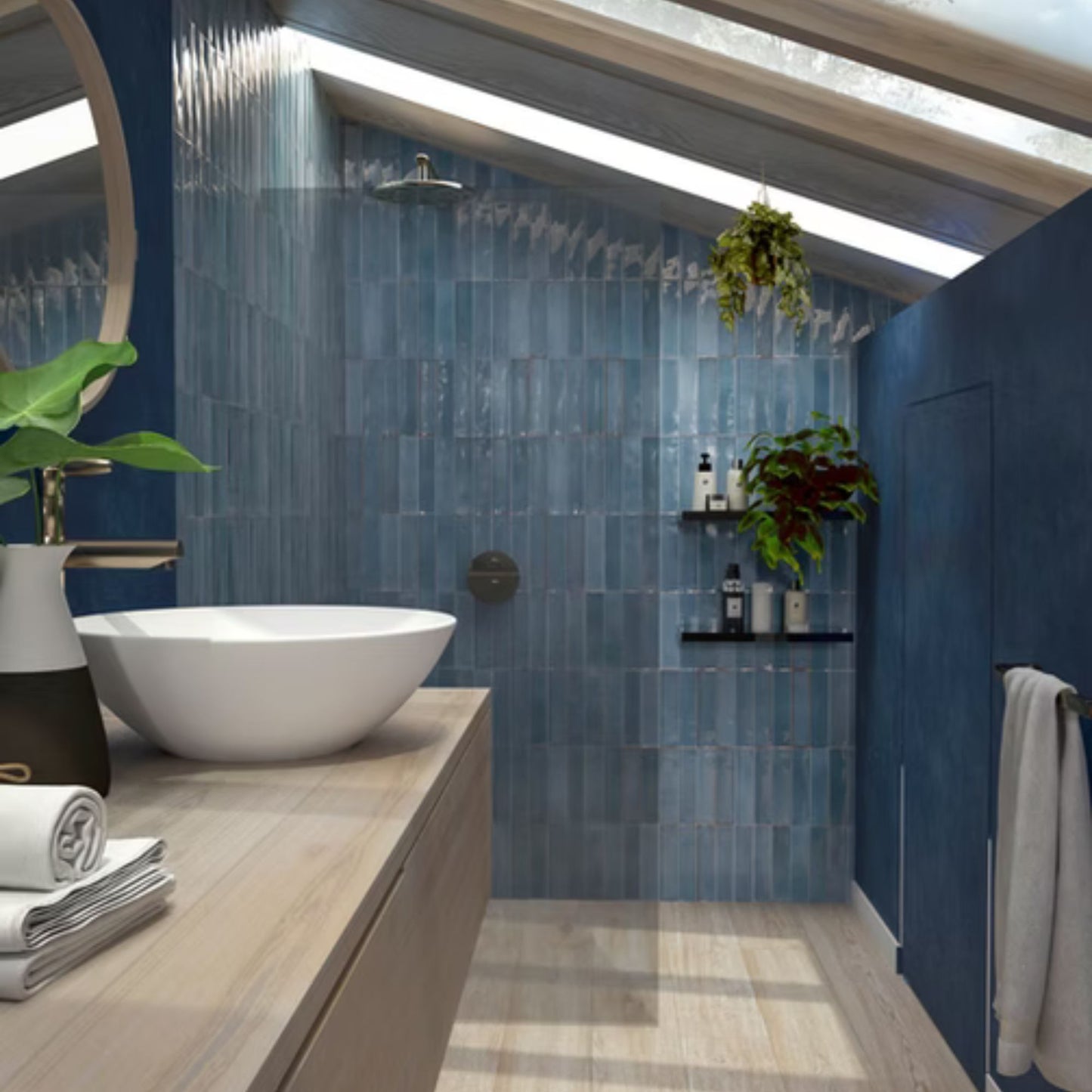 ARTISAN SAVOIA ITALIA rivestimenti in bicottura in pasta bianca effetto mattoncino e decorati per bagno e living