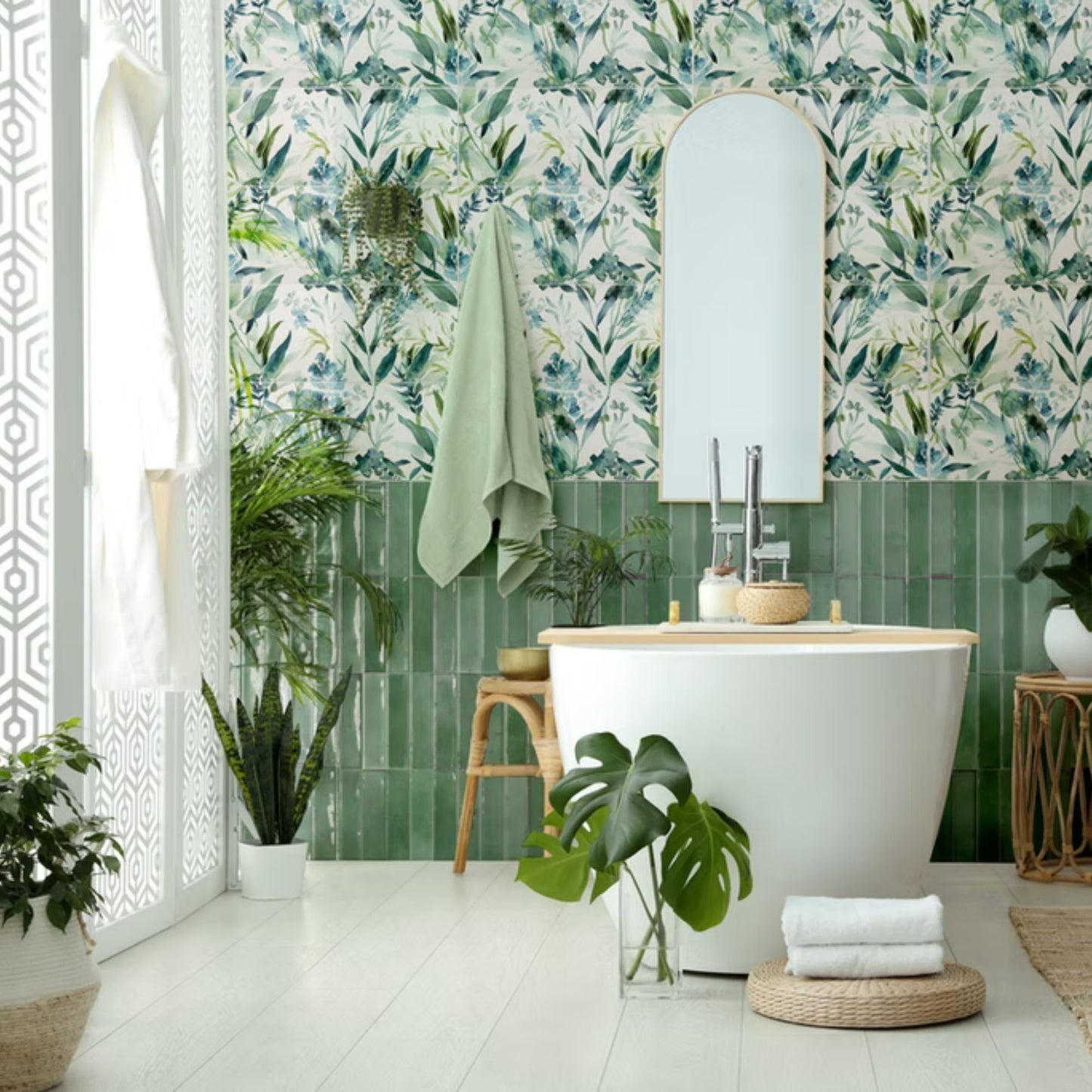 ARTISAN SAVOIA ITALIA rivestimenti in bicottura in pasta bianca effetto mattoncino e decorati per bagno e living