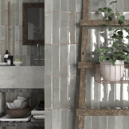 ARTISAN SAVOIA ITALIA rivestimenti in bicottura in pasta bianca effetto mattoncino e decorati per bagno e living