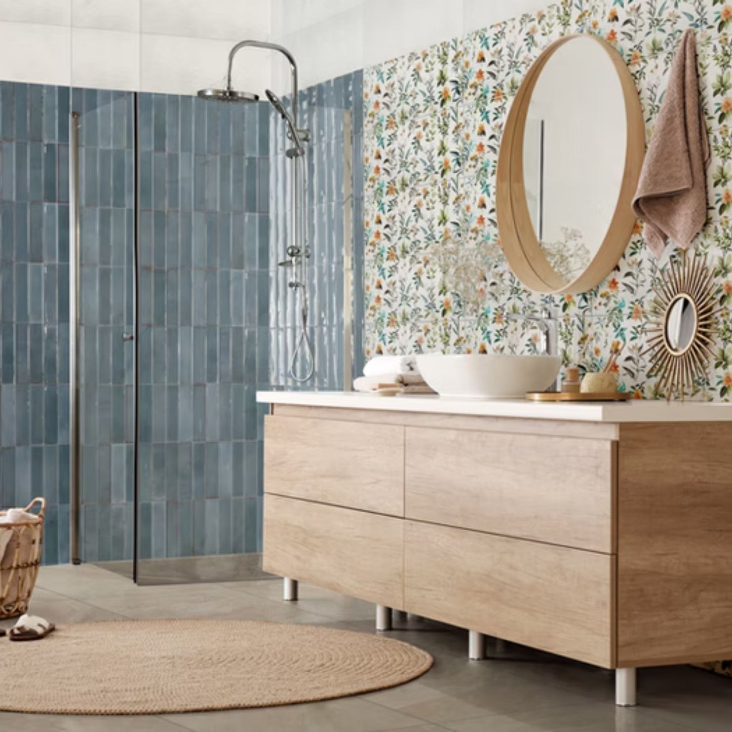 ARTISAN SAVOIA ITALIA rivestimenti in bicottura in pasta bianca effetto mattoncino e decorati per bagno e living