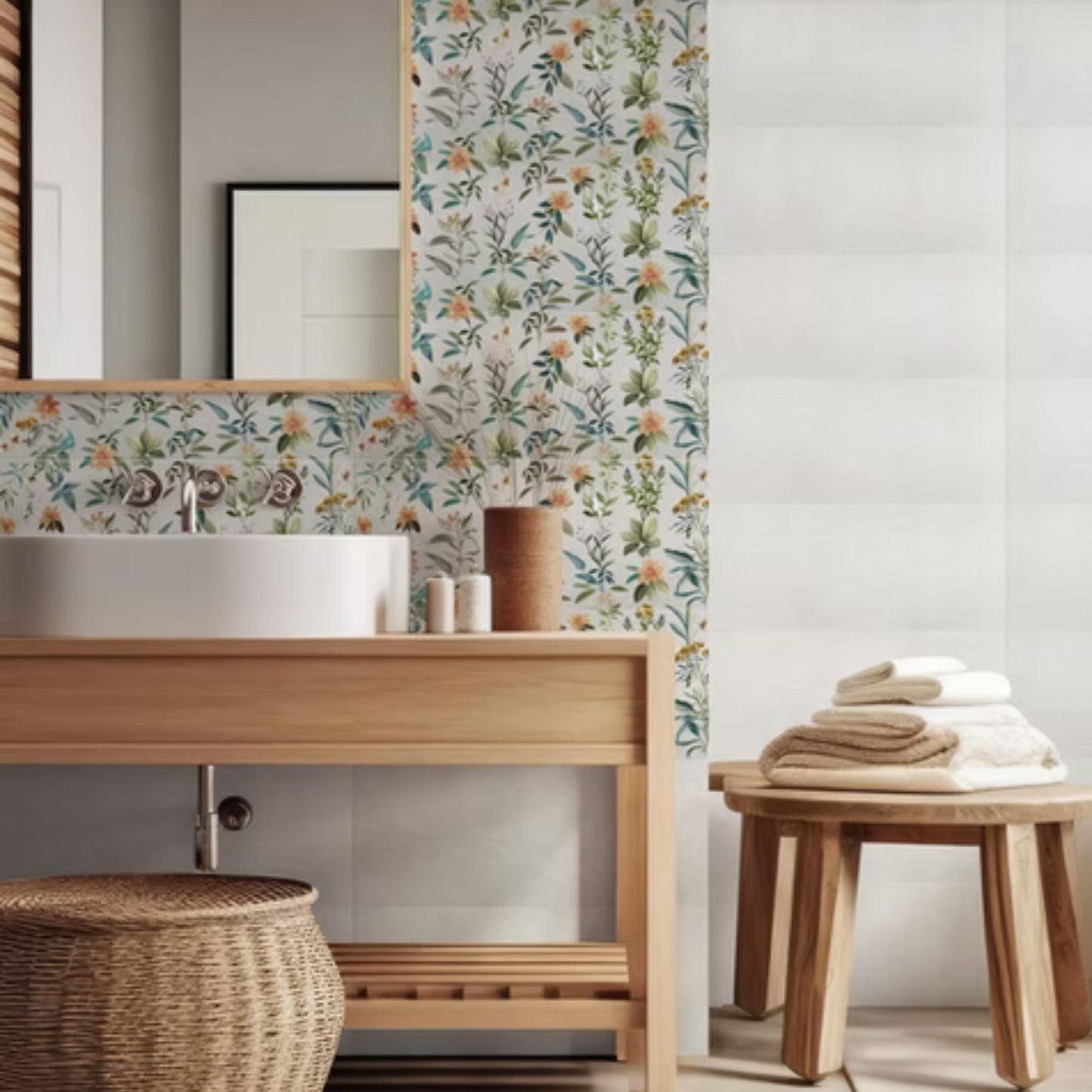 ARTISAN SAVOIA ITALIA rivestimenti in bicottura in pasta bianca effetto mattoncino e decorati per bagno e living