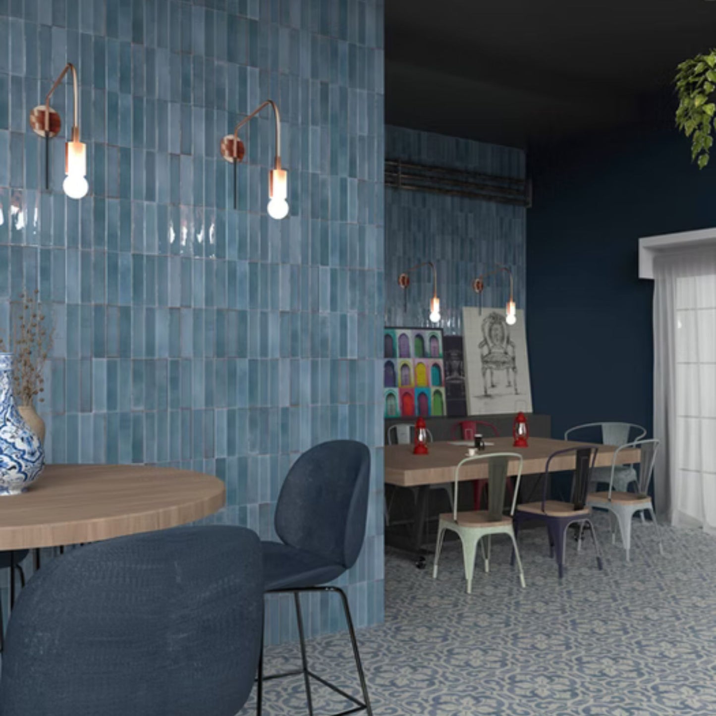 ARTISAN SAVOIA ITALIA rivestimenti in bicottura in pasta bianca effetto mattoncino e decorati per bagno e living