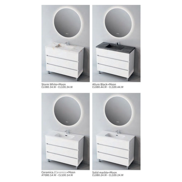 # MOBILE F4 ATRANI LACCATO BIANCO LUCIDO 80Cm - NOFER mobile da bagno elegante con 3 cassetti