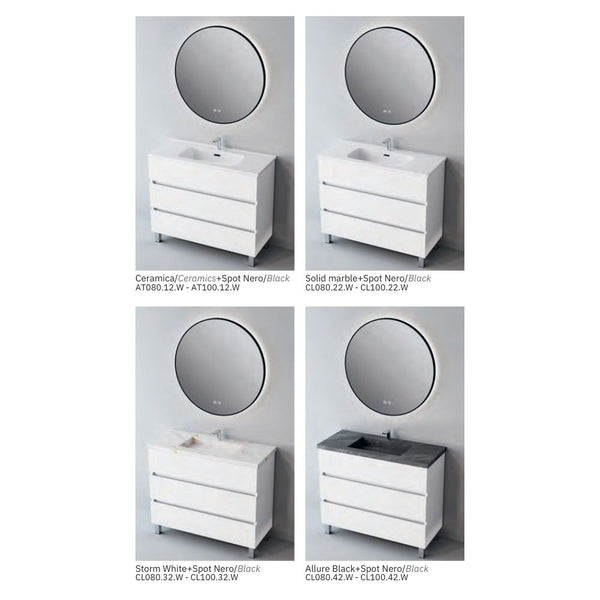 # MOBILE F4 ATRANI LACCATO BIANCO LUCIDO 100Cm - NOFER mobile da bagno elegante con 3 cassetti