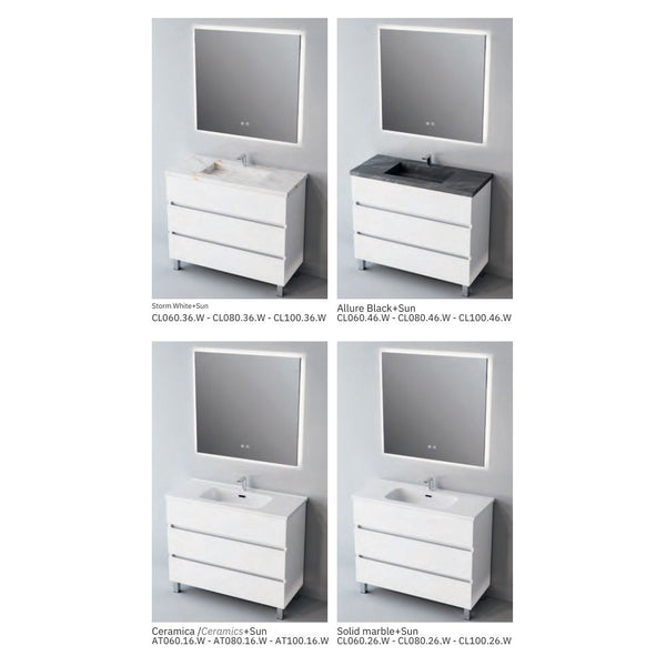 # MOBILE F4 ATRANI LACCATO BIANCO LUCIDO 60Cm - NOFER mobile da bagno elegante con 3 cassetti