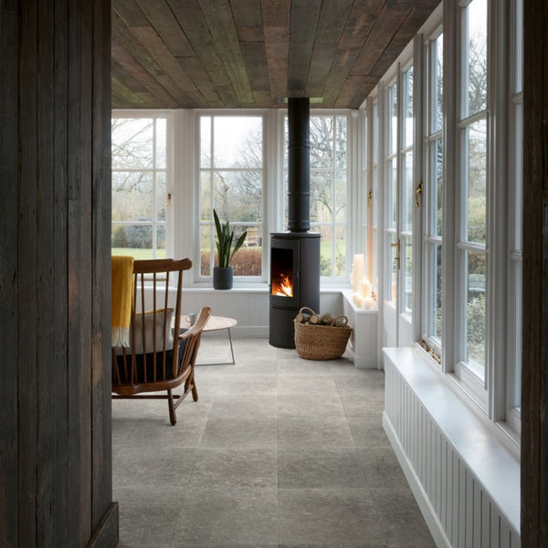 Pavimento in Laminato CAPTURE MUSE ARDESIA DEL CREPUSCOLO QUICK-STEP effetto pietra compatibilità con riscaldamento a pavimento per ambienti domestici