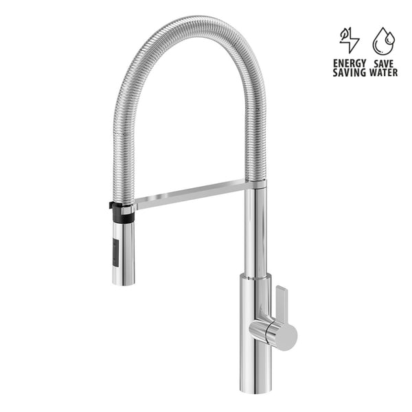 Newform Libera Miscelatore Cucina Professionale con Molla Girevole e Doccetta a Doppio Getto