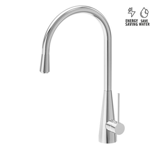 Newform Ycon  Miscelatore Lavello Cucina con Bocca Tonda Girevole e Doccia Estraibile Monogetto