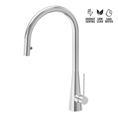 Newform Ycon  Miscelatore Lavello Cucina con Bocca Tonda Girevole e Doccia Estraibile Monogetto