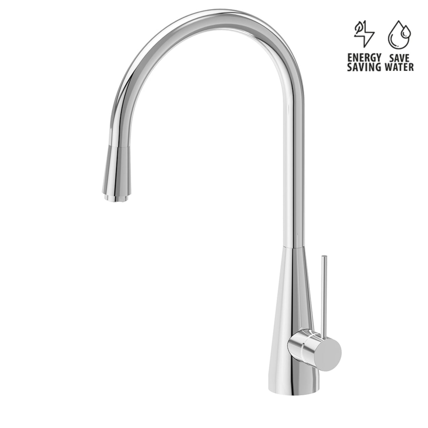 Newform Ycon  Miscelatore Lavello Cucina con Bocca Tonda Girevole e Doccia Estraibile Monogetto