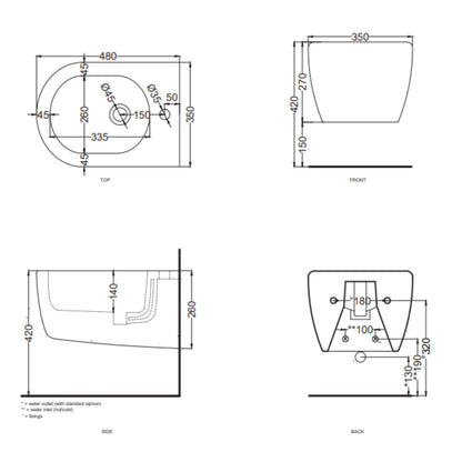 # BIDET SOSPESO MINI 48 SMILE - CIELO sanitario dalle dimensioni compatte ideale per bagni piccoli