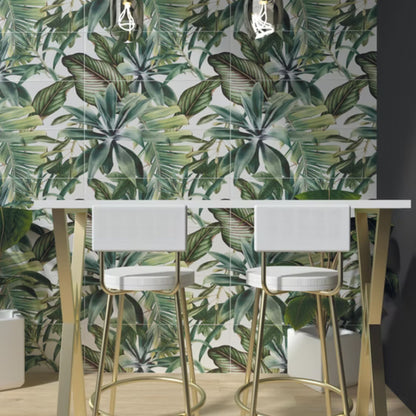 BOTANICAL SAVOIA ITALIA rivestimenti in bicottura in pasta bianca per bagno e living ispirati alla natura