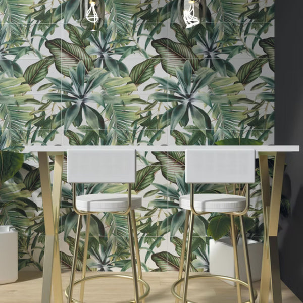 BOTANICAL SAVOIA ITALIA rivestimenti in bicottura in pasta bianca per bagno e living ispirati alla natura