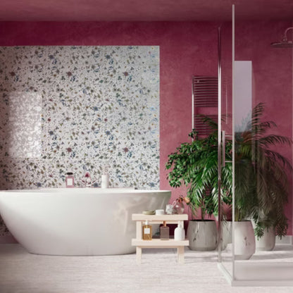 BOTANICAL SAVOIA ITALIA rivestimenti in bicottura in pasta bianca per bagno e living ispirati alla natura