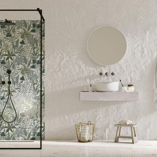 BOTANICAL SAVOIA ITALIA rivestimenti in bicottura in pasta bianca per bagno e living ispirati alla natura