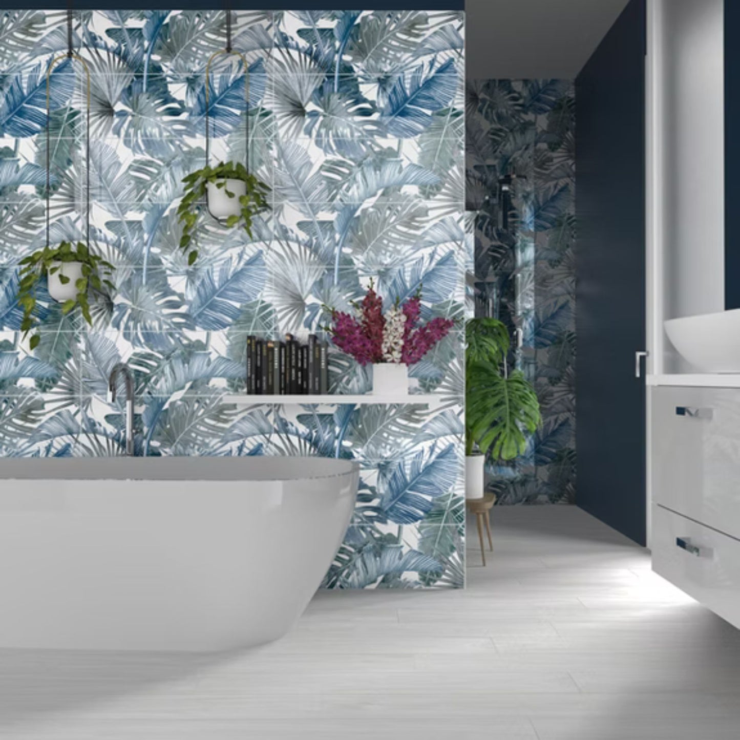 BOTANICAL SAVOIA ITALIA rivestimenti in bicottura in pasta bianca per bagno e living ispirati alla natura