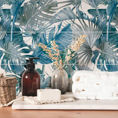 BOTANICAL SAVOIA ITALIA rivestimenti in bicottura in pasta bianca per bagno e living ispirati alla natura