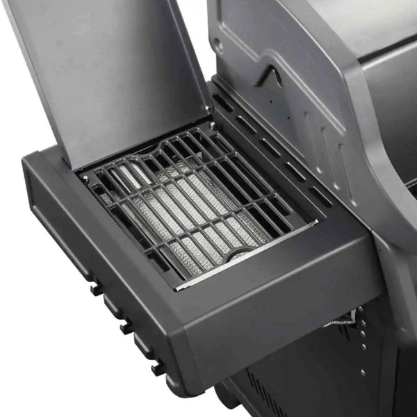 Barbecue con carrello METROPOLITAN 3 fuochi - IL BRACERE ghisa a V, fornello infrarossi, acciaio inox e LED, 18,5 kW di potenza, coperchio extra alto