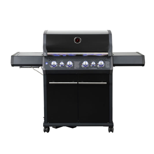 Barbecue con carrello METROPOLITAN 4 fuochi - IL BRACERE griglie in ghisa, fornello infrarossi, acciaio inox, LED e vano bombola, 22 kW di potenza