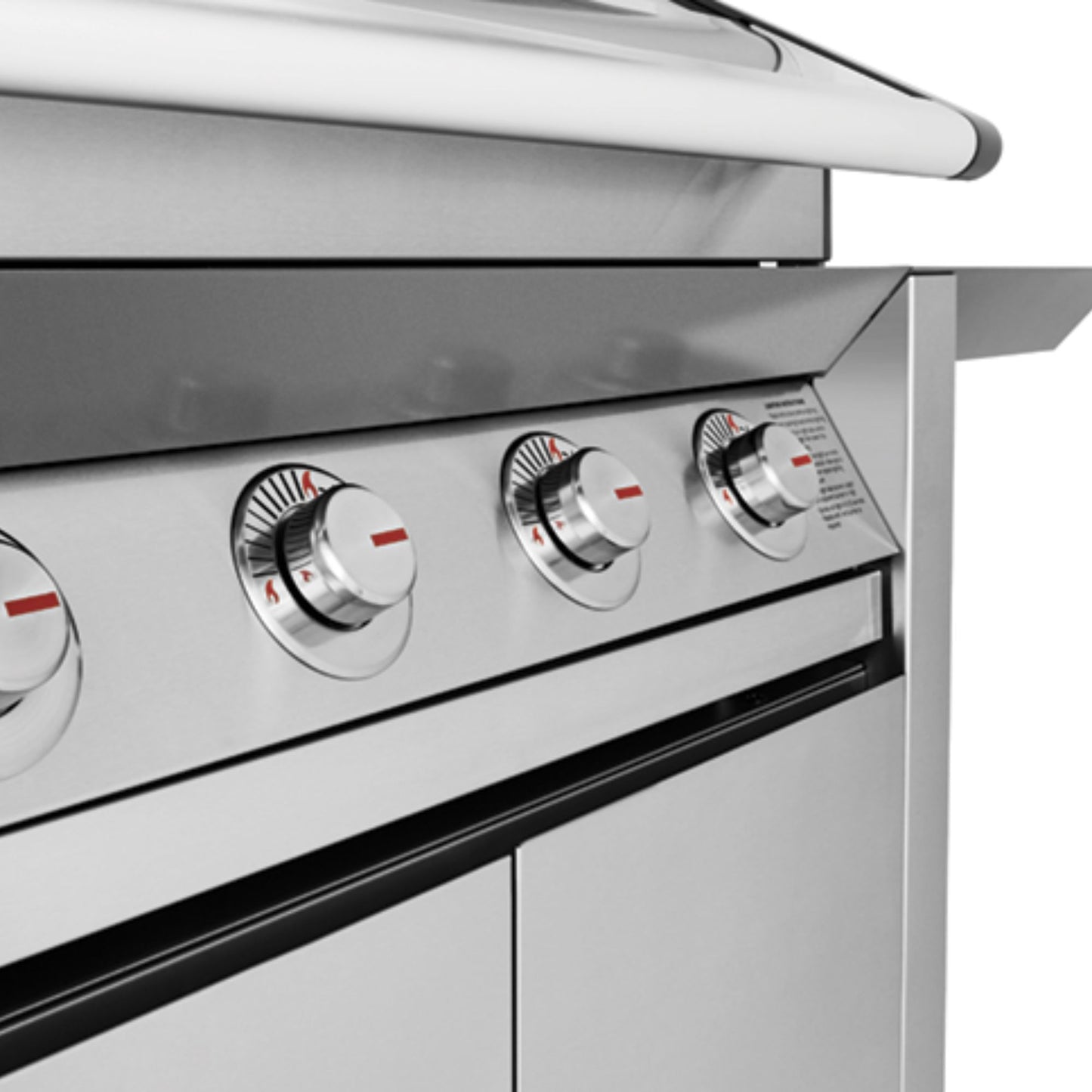 Barbecue con carrello SERIE 1600S ACCIAIO INOX 4 fuochi - IL BRACERE coperchio con vetro, fornello laterale 4,2 kW, potenza 21,2 kW