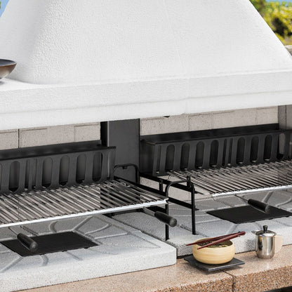 Barbecue in cemento a legna MIAMI con doppia griglia - PALAZZETTI sistema Fast-Fire per cotture intensive all’aperto