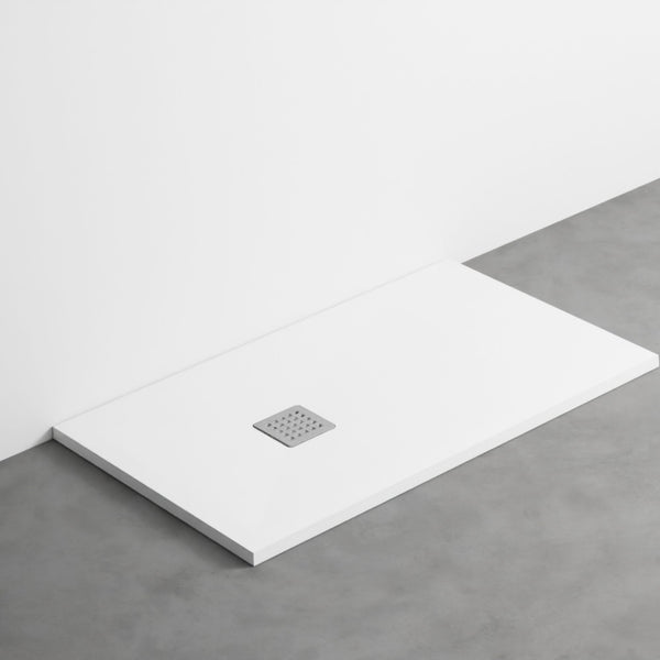 # PIATTO DOCCIA INFINITO soli 3cm di spessore in ceramica effetto pietra - CIELO installazione filo pavimento o da appoggio