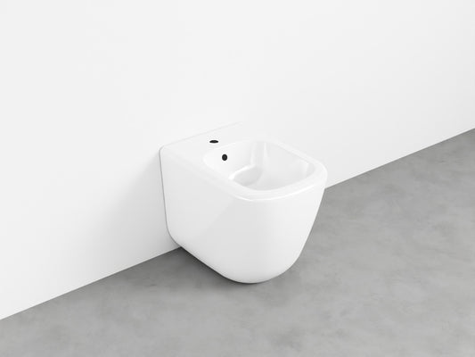 # BIDET A TERRA monoforo ERA - CIELO installazione a filo parete, con troppopieno e fissaggi inclusi