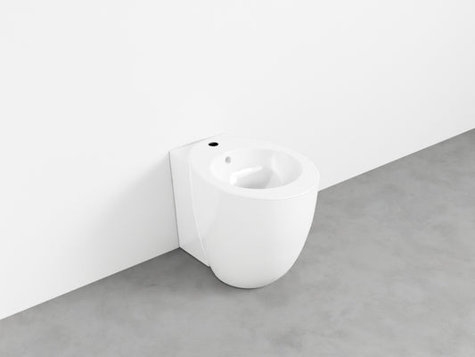 # BIDET A TERRA FILO MURO LE GIARE in ceramica - CIELO dal design sinuoso e le sue forme ovali continue e armoniche