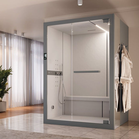 # CELSIUS HAMMAM con pannello clima - NOVELLINI design moderno, cromoterapia, Bluetooth, comfort e vapore aromatico anche in piccoli spazi