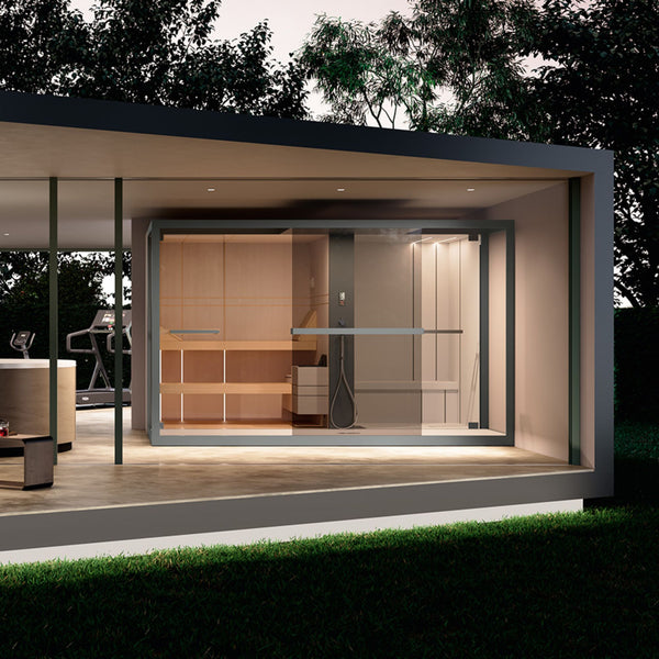# CELSIUS PATIO sauna e hammam con doccia - NOVELLINI percorso benessere completo da casa con design elegante e funzioni avanzate