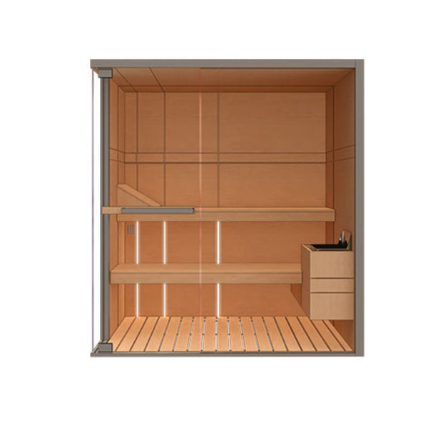 # CELSIUS SAUNA  in legno di qualità - NOVELLINI per casa, sauna secca con cromoterapia, Bluetooth, design moderno e comfort totale