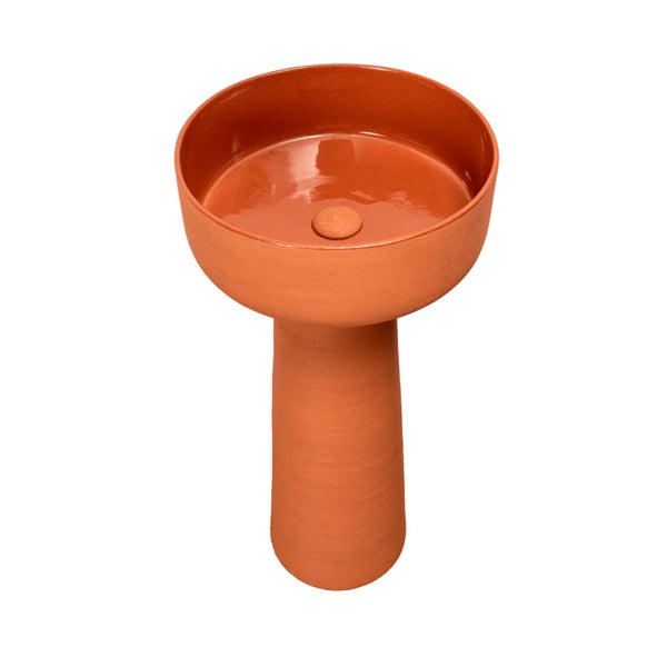 COLONNA CON LAVABO INDEX RED PEDESTAL IN TERRACOTTA - CIPÍ Made in Italy, design bagno moderno di alta qualità