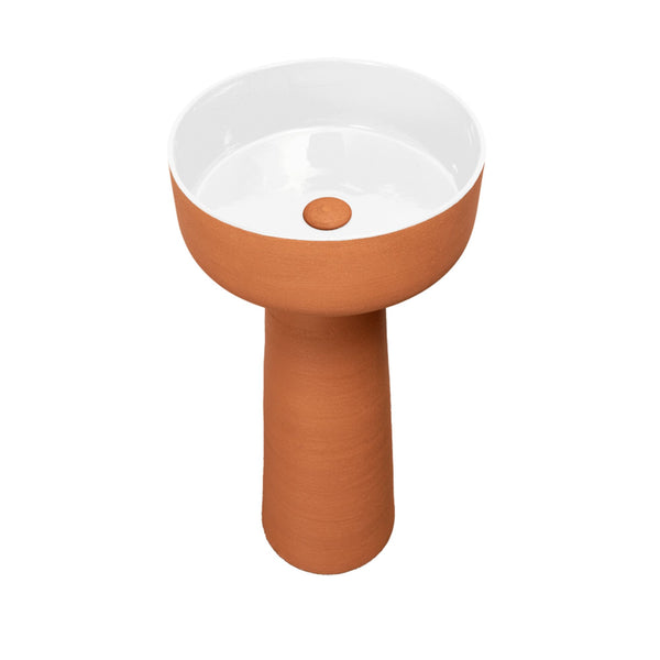 COLONNA CON LAVABO INDEX RED PEDESTAL IN TERRACOTTA - CIPÍ Made in Italy, design bagno moderno di alta qualità