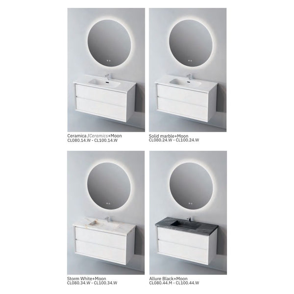 # MOBILE F5 COOL BIANCO OPACO 80Cm - NOFER in Compensato Marino, design elegante e resistente per il Bagno