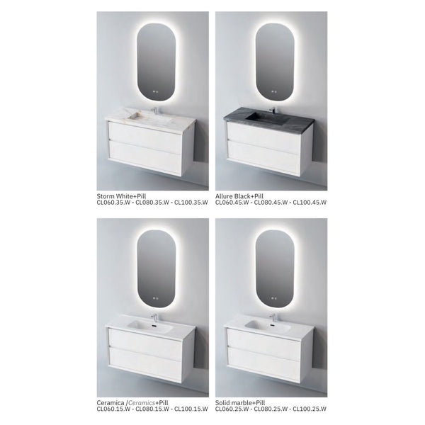 # MOBILE F5 COOL BIANCO OPACO 100Cm - NOFER in Compensato Marino, design elegante e resistente per il Bagno