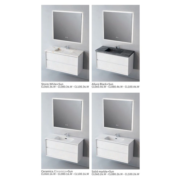 # MOBILE F5 COOL BIANCO OPACO 80Cm - NOFER in Compensato Marino, design elegante e resistente per il Bagno
