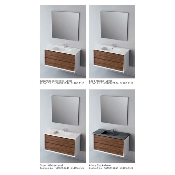 # MOBILE F5 COOL BIANCO OPACO e NOCE 80Cm - NOFER in Compensato Marino, design elegante e resistente per il Bagno
