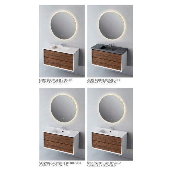 # MOBILE F5 COOL BIANCO OPACO e NOCE 100Cm - NOFER in Compensato Marino, design elegante e resistente per il Bagno