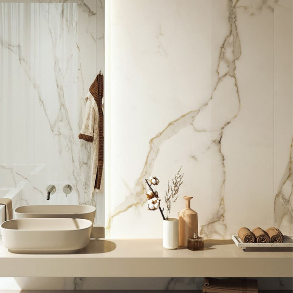 # CALACATTA ORO - LA FABBRICA AVA effetto marmo dalle sinuose venature dorate