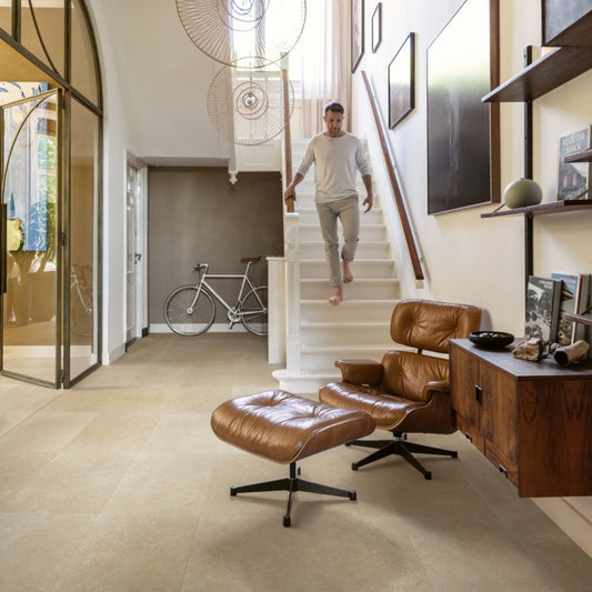 Pavimento in Laminato MUSE CALCARE QUICK-STEP effetto pietra beige impermeabile al 100%